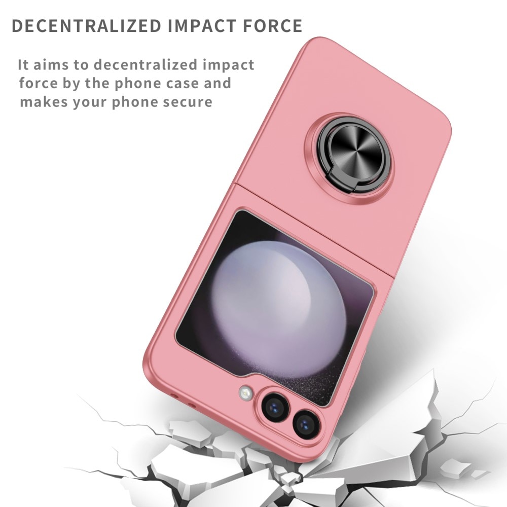 Coque magnétique avec porte-bague Samsung Galaxy Z Flip 6, rose