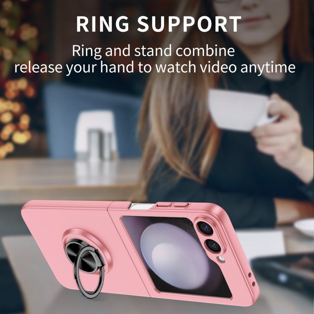 Coque magnétique avec porte-bague Samsung Galaxy Z Flip 6, rose