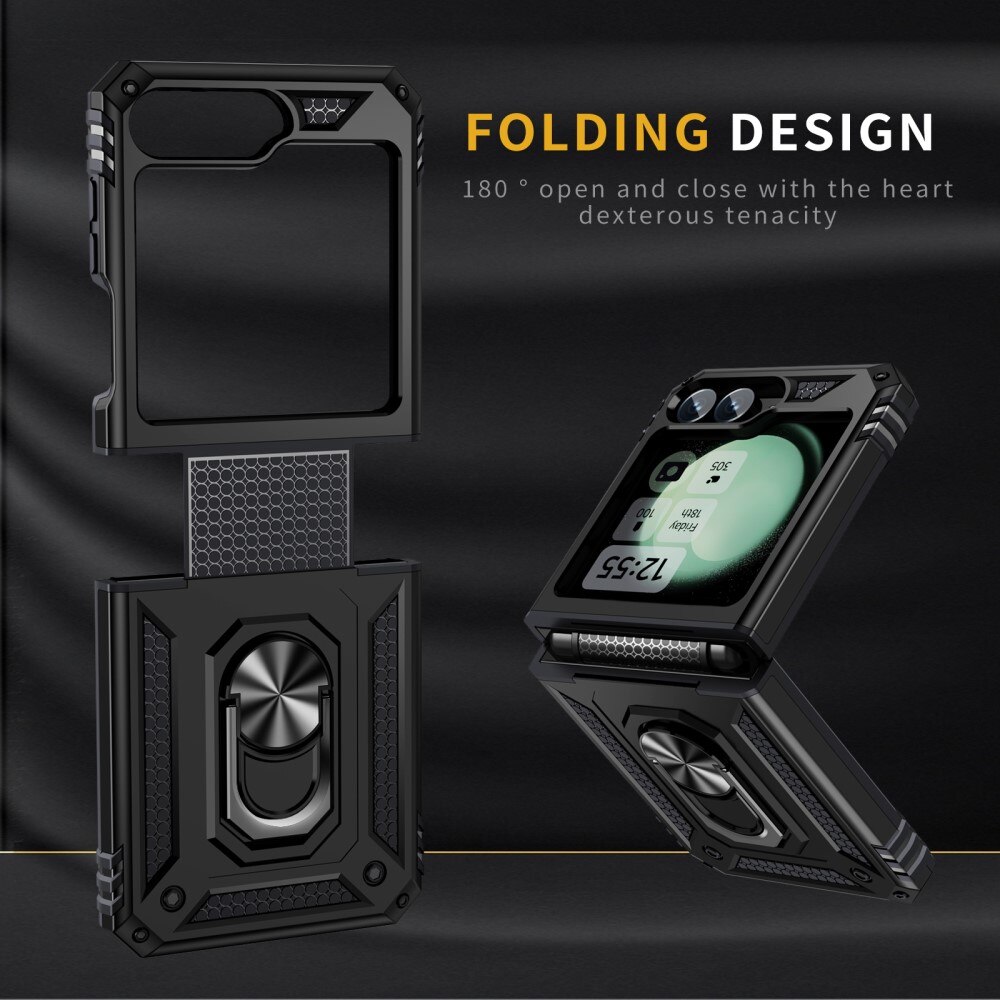 Coque hybride Tech Ring Samsung Galaxy Z Flip 6, noir