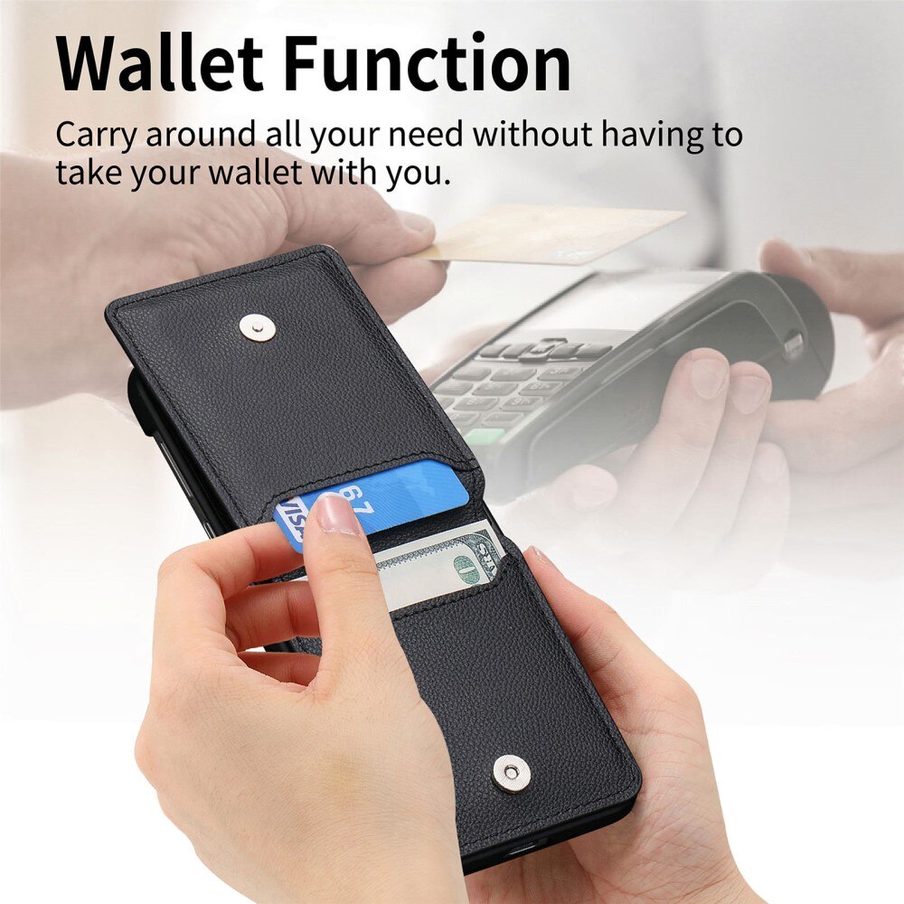 Coque avec porte-bague + porte-cartes Samsung Galaxy Z Flip 6, noir
