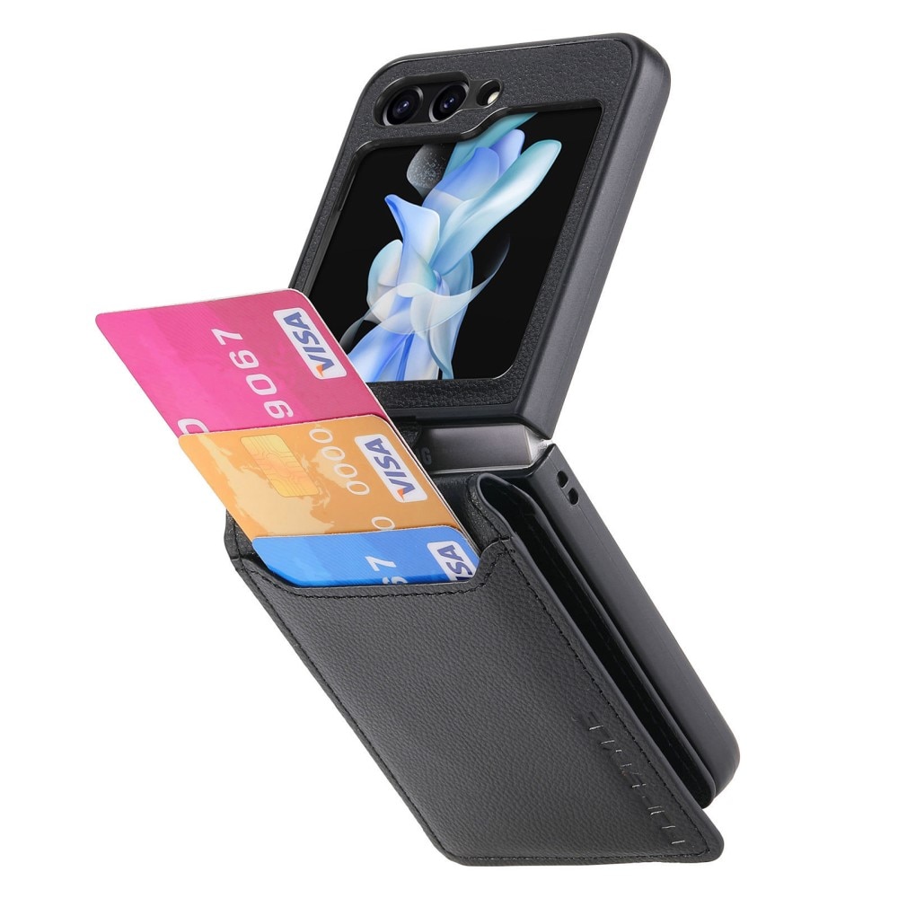 Coque avec porte-bague + porte-cartes Samsung Galaxy Z Flip 6, noir
