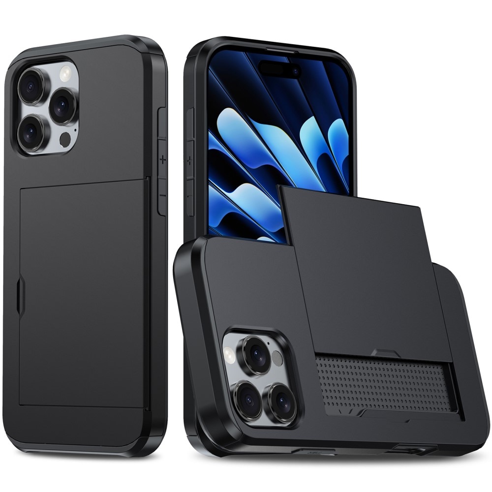 Coque à cartes iPhone 16 Pro Max, Noir