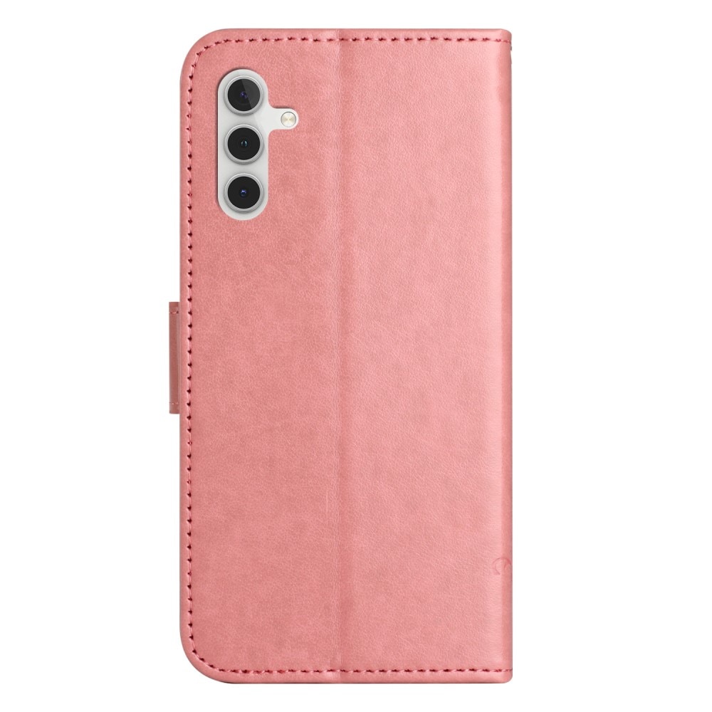 Étui en cuir à papillons pour Samsung Galaxy S24 FE, Vert