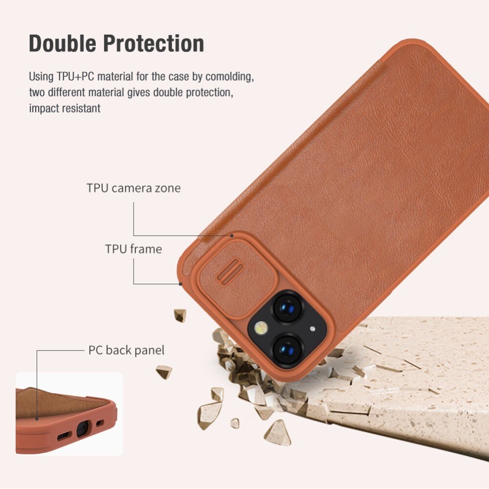 Etui Qin Pro CamShield iPhone 14 Brown