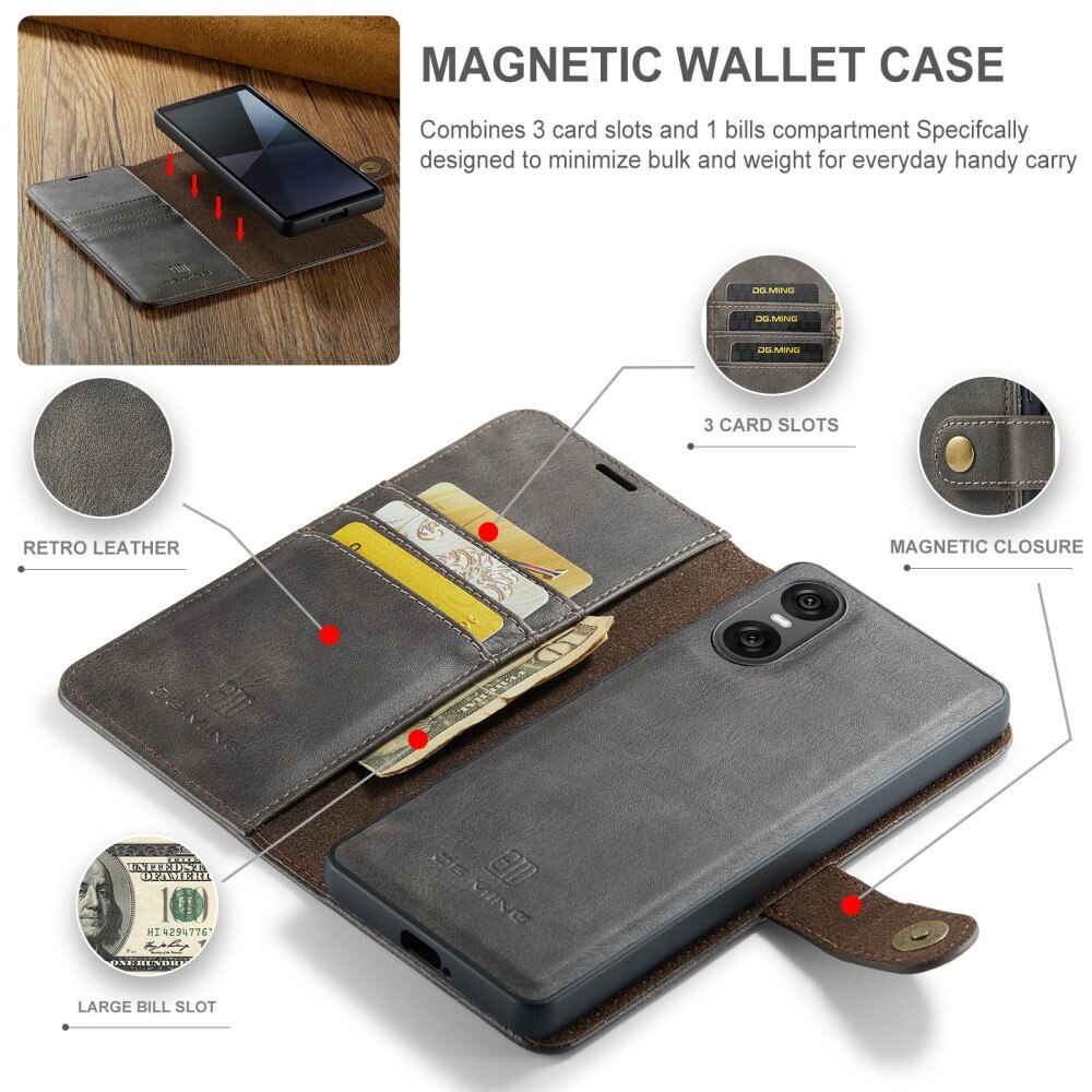 Étui portefeuille Magnet Wallet Sony Xperia 10 VI, Brown