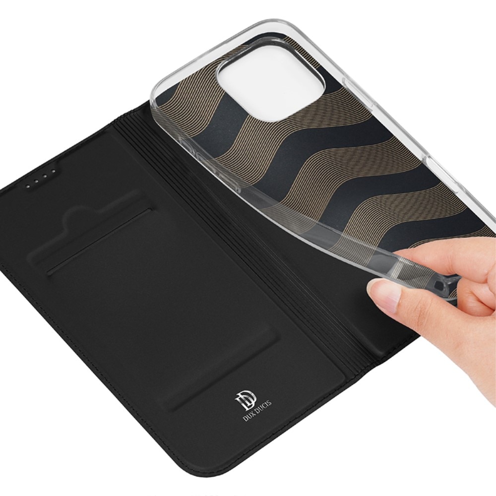 Étui portefeuille Skin Pro Series iPhone 16 Pro, Noir
