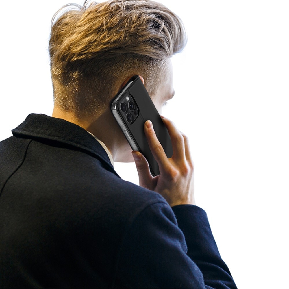 Étui portefeuille Skin Pro Series iPhone 16 Pro, Noir