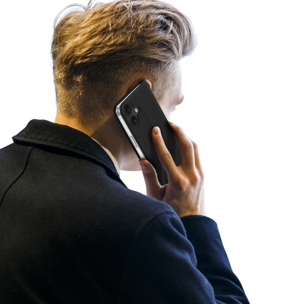 Étui portefeuille Skin Pro Series iPhone 16, Noir
