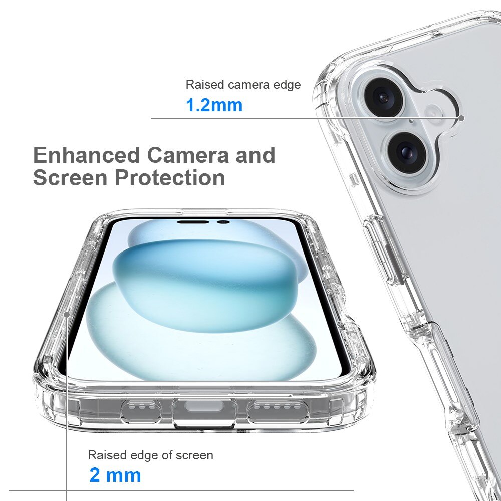 Coque de couverture complète iPhone 16, Transparent
