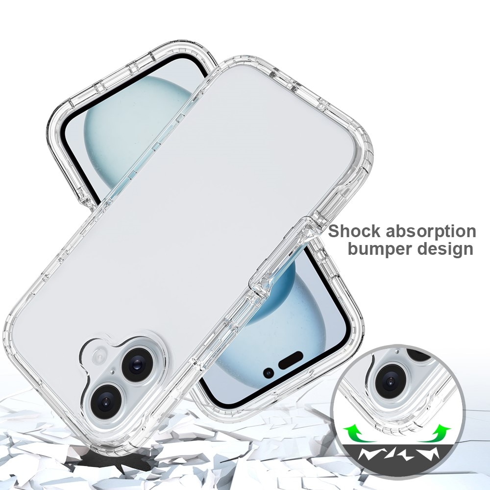 Coque de couverture complète iPhone 16, Transparent