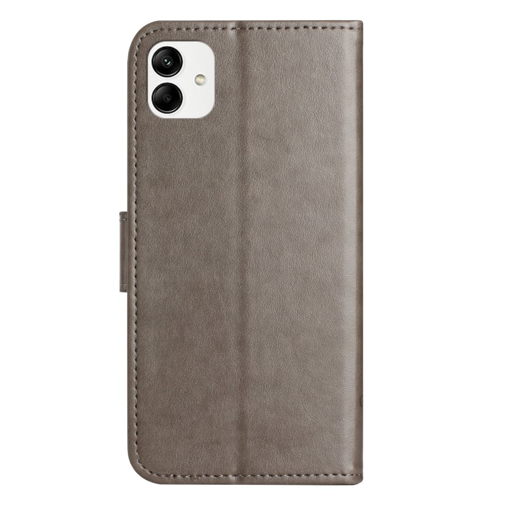 Étui en cuir à papillons pour Samsung Galaxy A04, Gris