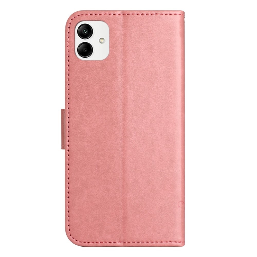 Étui en cuir à papillons pour Samsung Galaxy A04, Rose