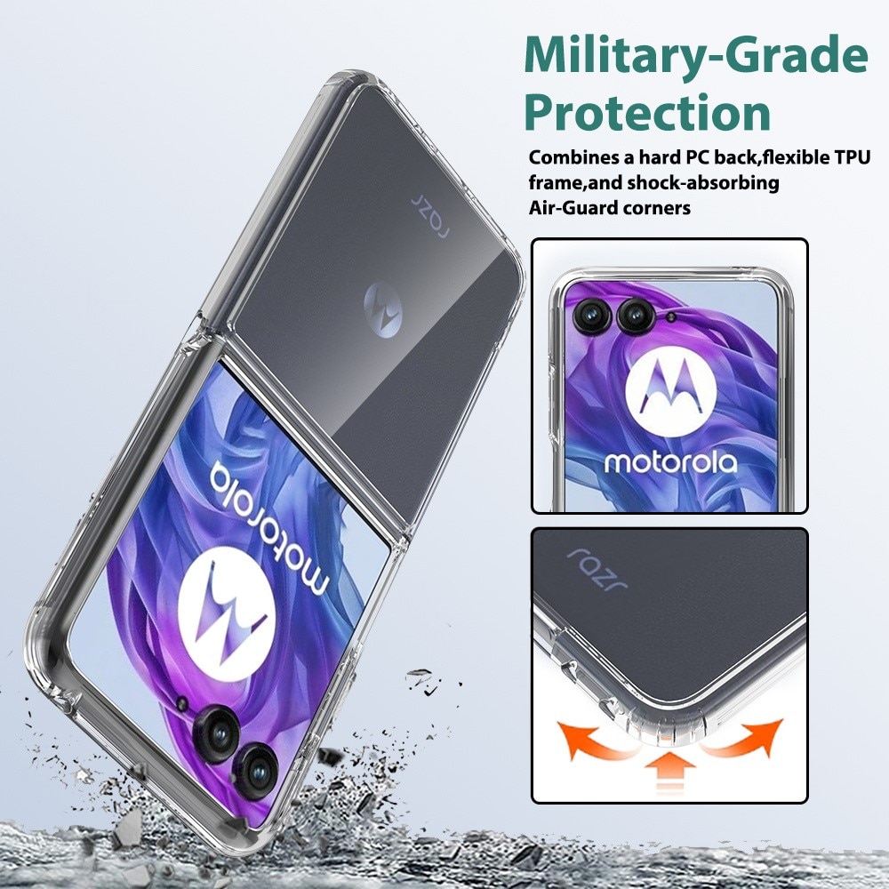Coque hybride pour Motorola Razr 50 Ultra, Transparent