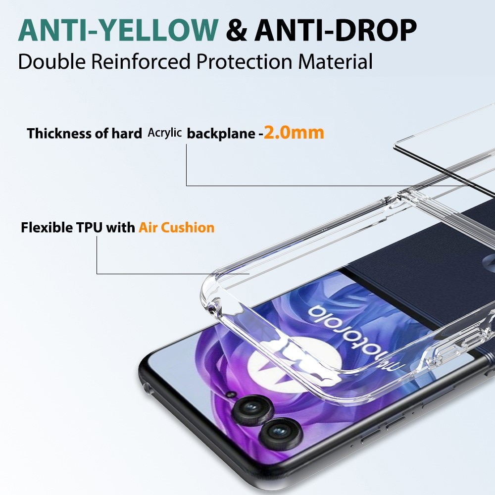 Coque hybride pour Motorola Razr 50 Ultra, Transparent