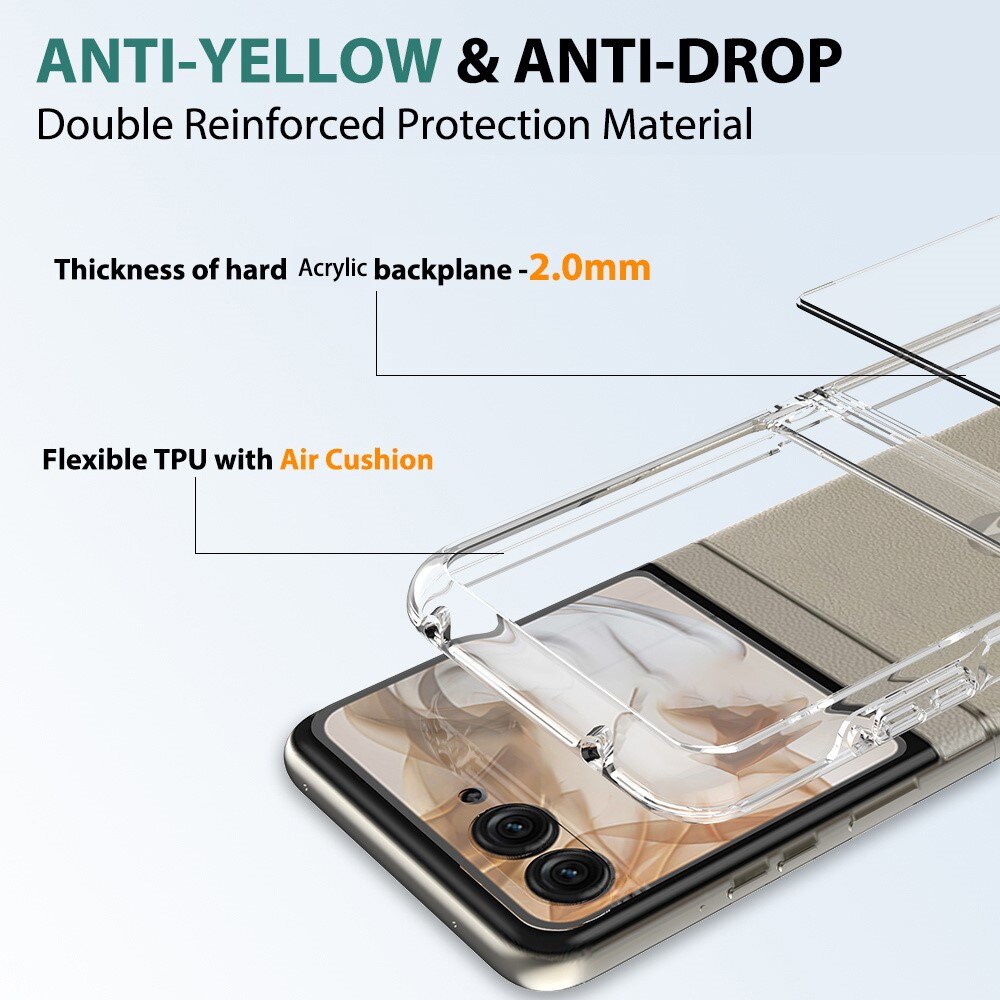 Coque hybride pour Motorola Razr 50, Transparent
