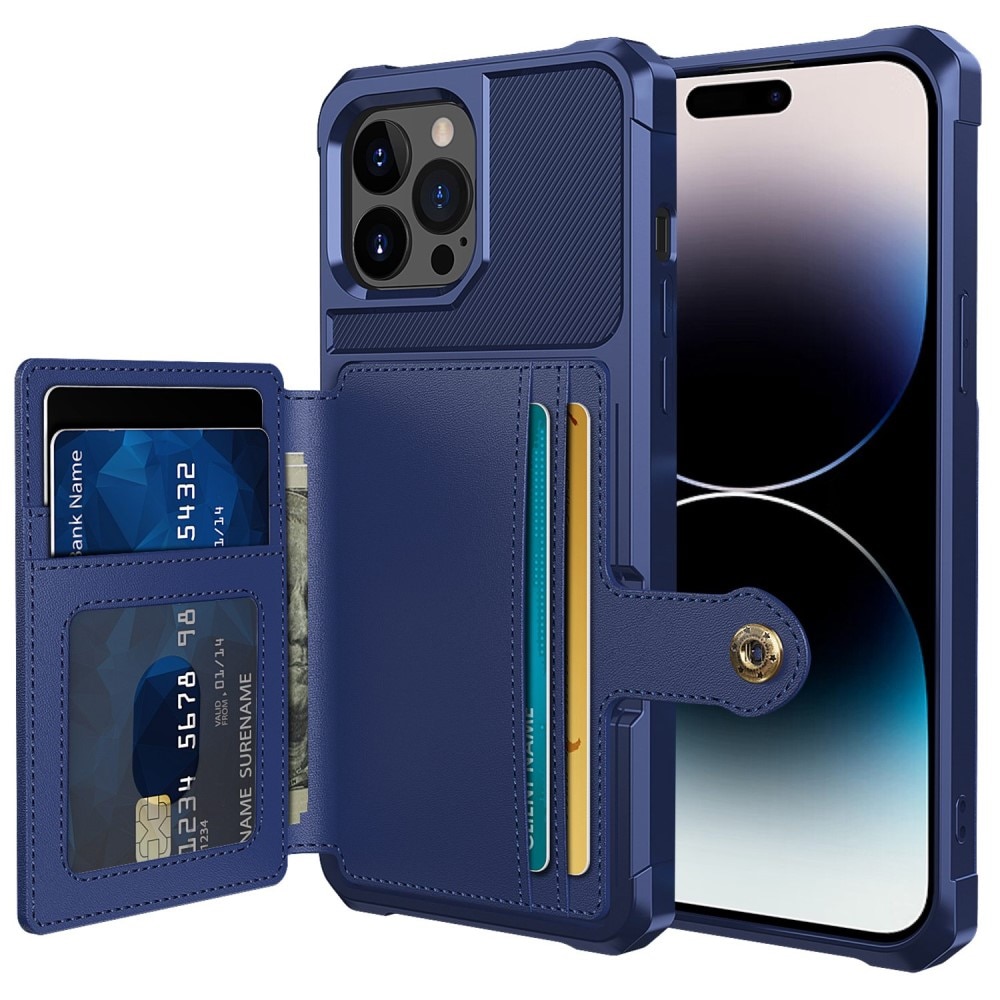 Coque porte-cartes Tough Multi-slot iPhone 14 Pro Bleu