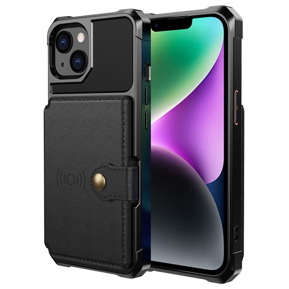 Coque porte-cartes Tough Multi-slot iPhone 14, Noir