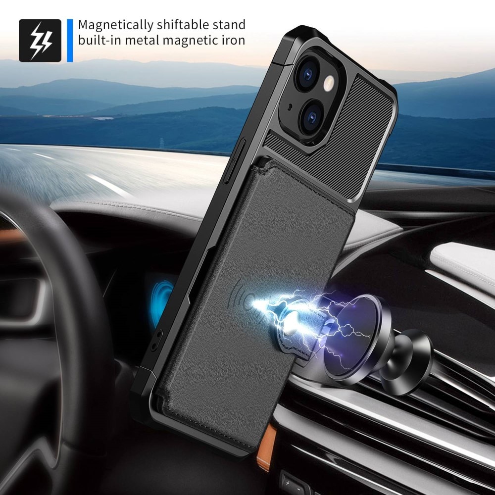 Coque porte-cartes Tough Multi-slot iPhone 14, Noir