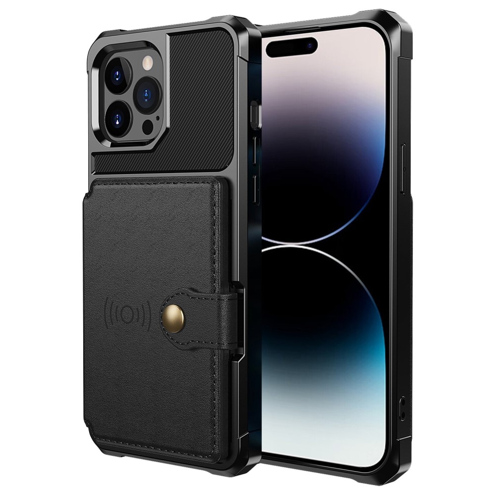 Coque porte-cartes Tough Multi-slot iPhone 14 Pro, Noir