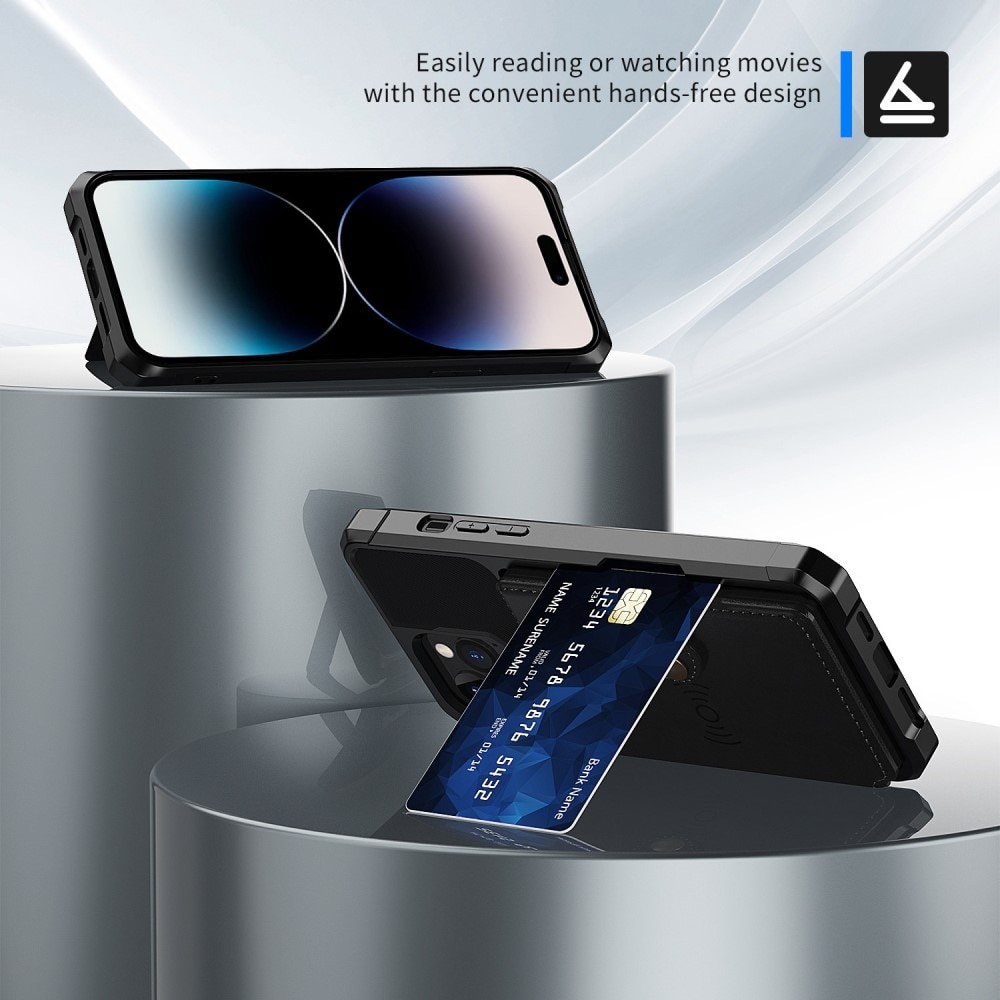 Coque porte-cartes Tough Multi-slot iPhone 14 Pro Max Noir