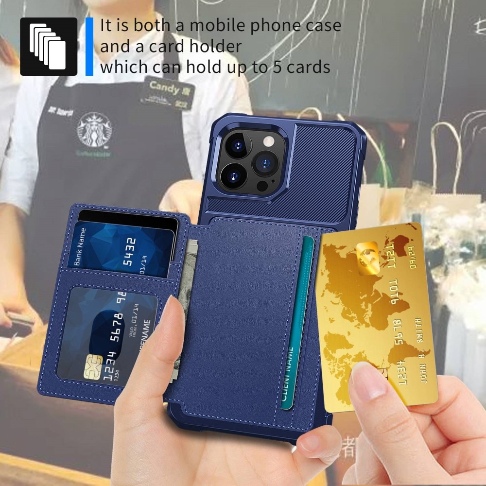 Coque porte-cartes Tough Multi-slot iPhone 14 Pro Max Bleu