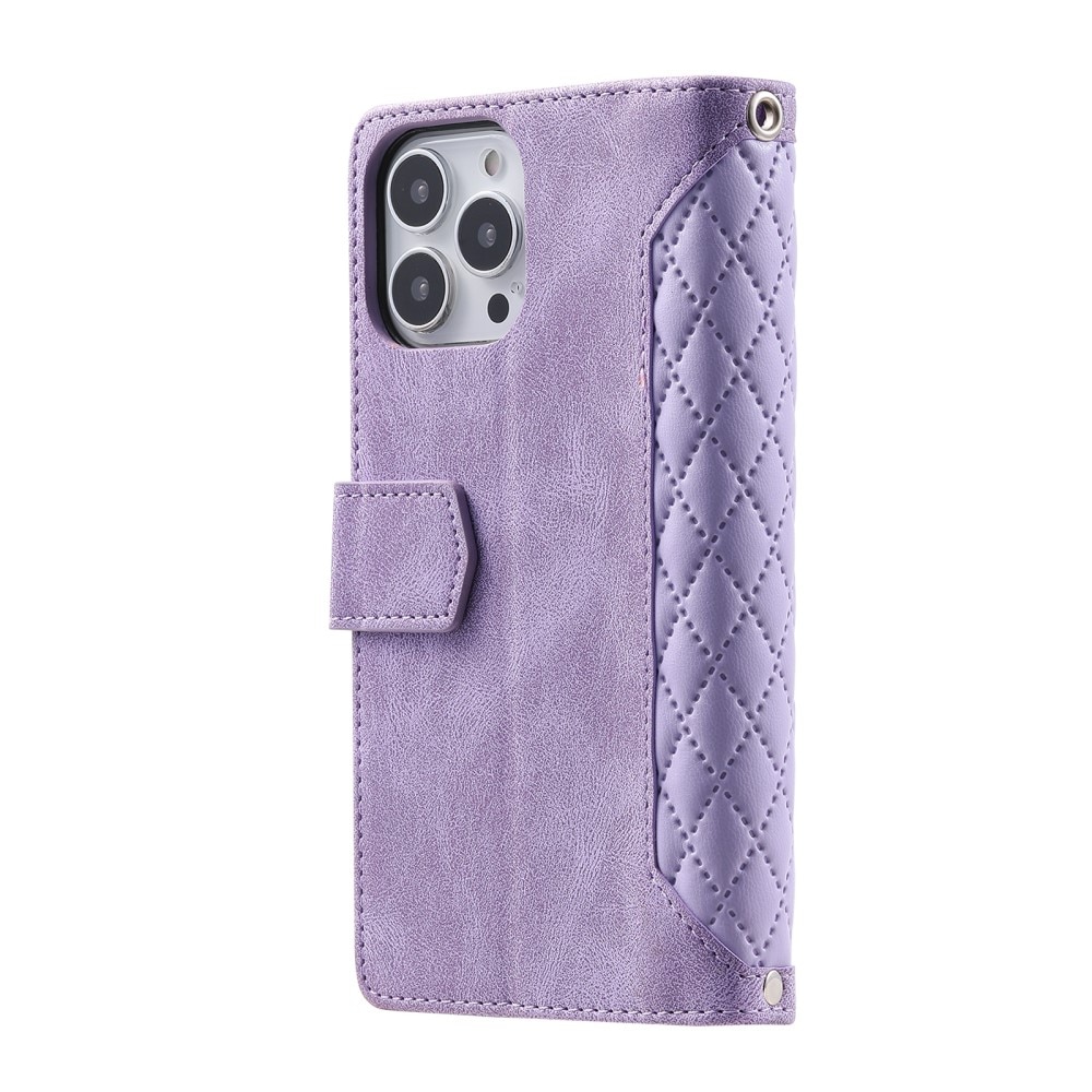 Étui portefeuille matelassée pour iPhone 16 Pro Max, Rose