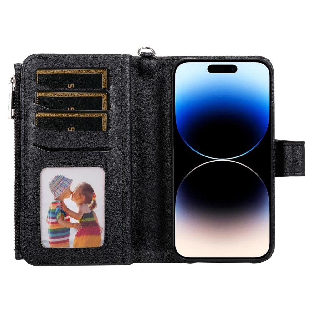 Zipper Magnet Wallet iPhone 14 Pro Noir