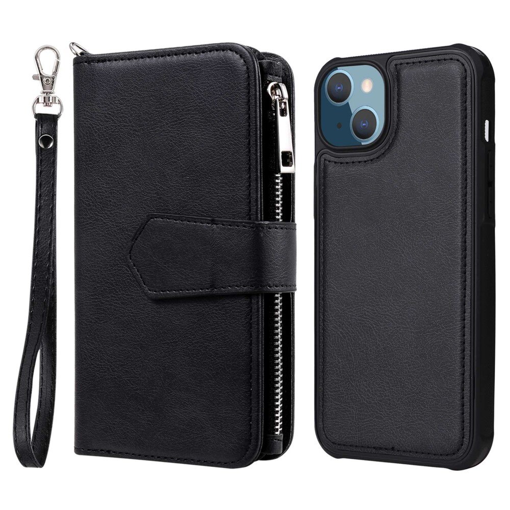 Zipper Magnet Wallet iPhone 14 Plus Noir