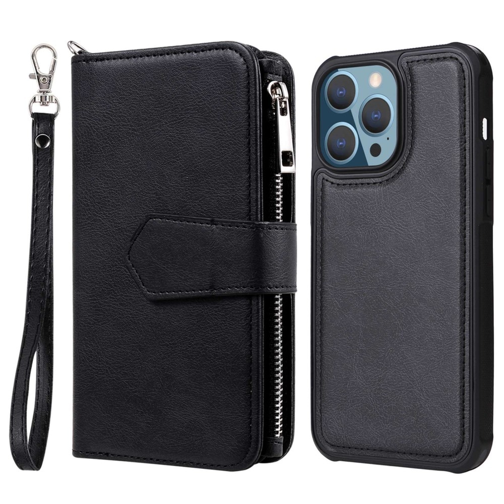 Zipper Magnet Wallet iPhone 14 Pro Max Noir