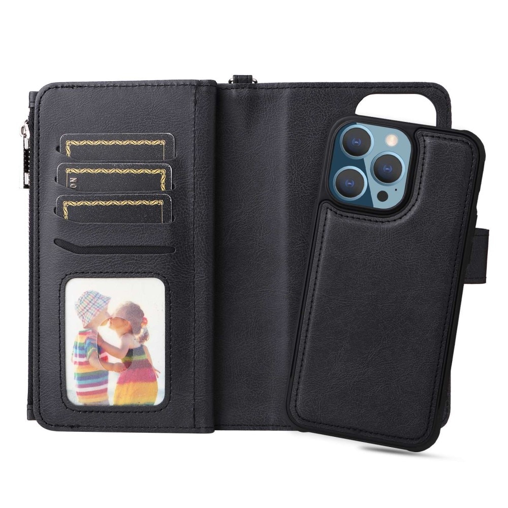 Zipper Magnet Wallet iPhone 14 Pro Max Noir