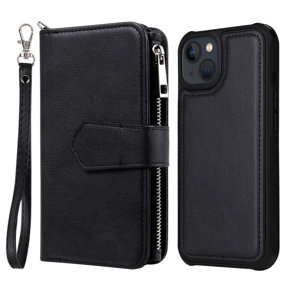 Zipper Magnet Wallet iPhone 14 Noir