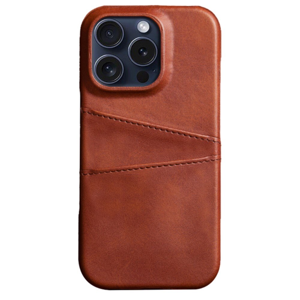 Coque Card Slots iPhone 16 Pro, Marron