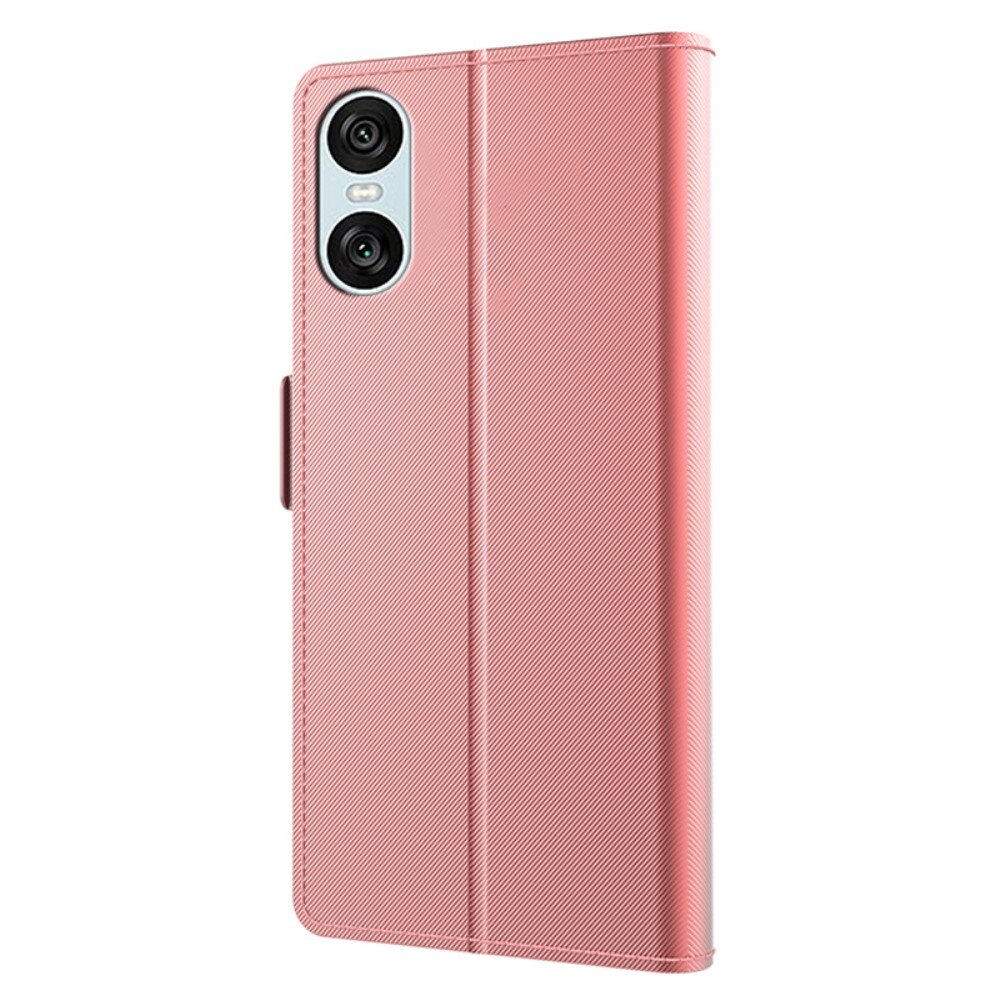 Étui portefeuille Miroir Sony Xperia 10 VI, rose doré