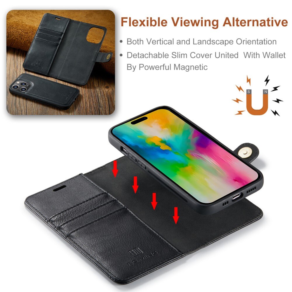 Étui portefeuille Magnet Wallet iPhone 16 Pro, Black