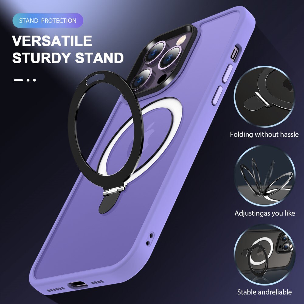 Coque hybride MagSafe Ring iPhone 16 Pro, Violet