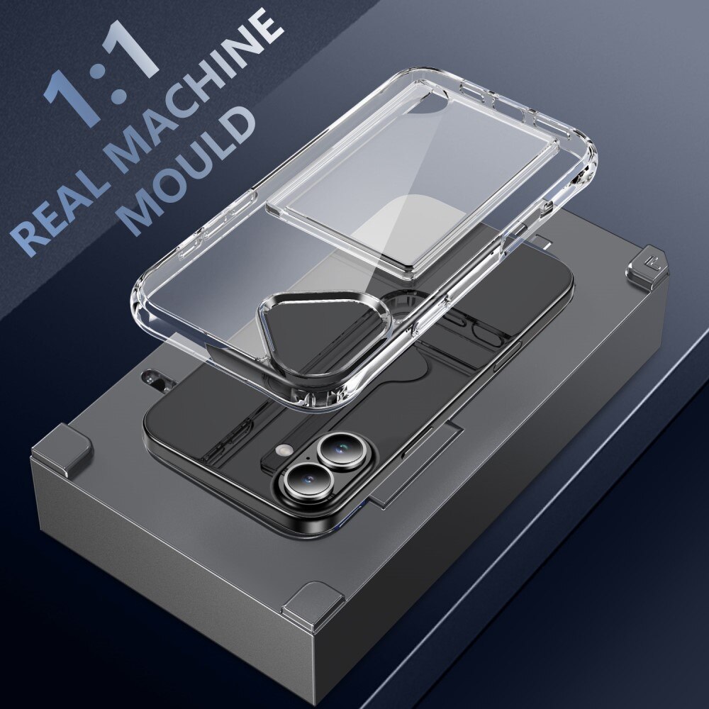 Coque hybride à cartes iPhone 16, Transparent