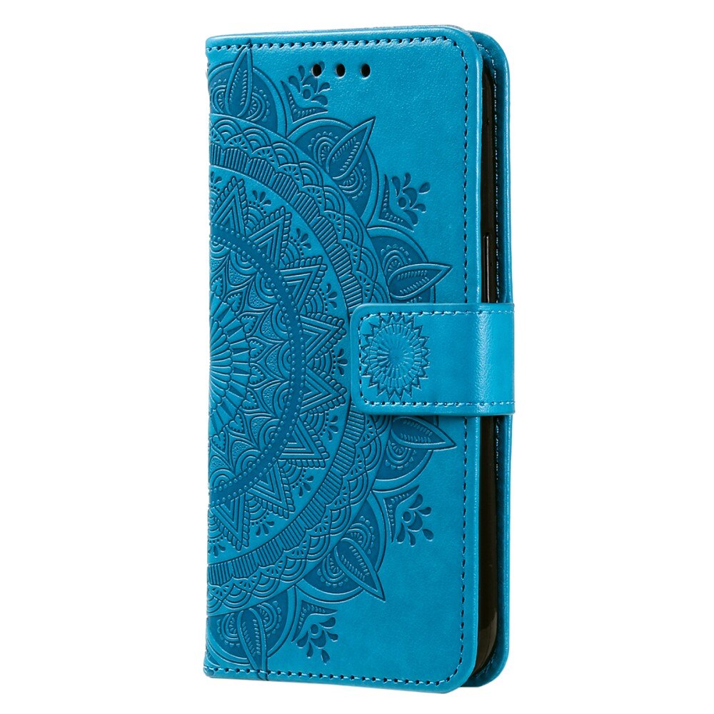 Étui en cuir Mandala Samsung Galaxy A16, bleu