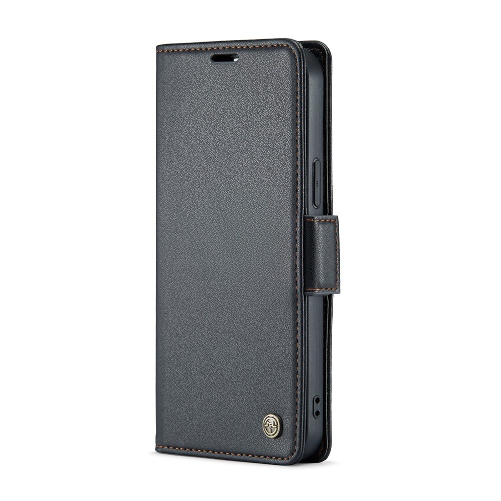 Étui portefeuille mince anti-RFID iPhone 16 Pro Max, Noir