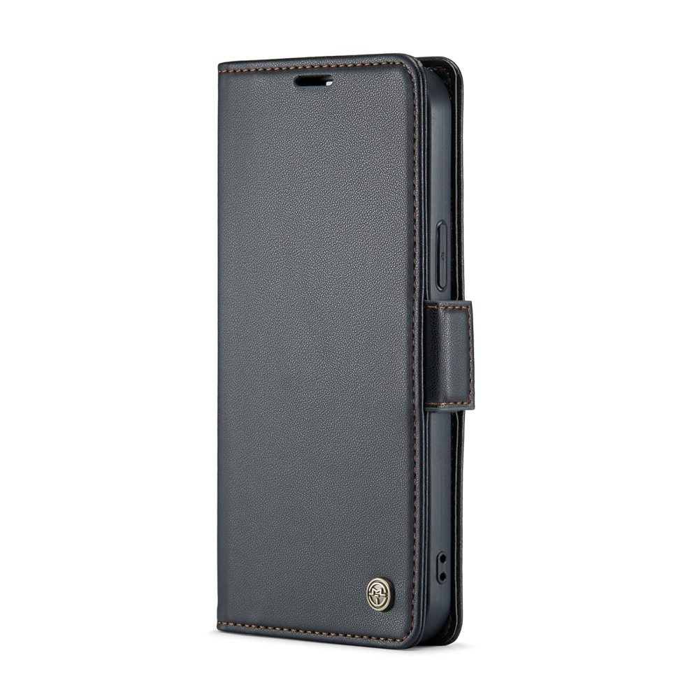 Étui portefeuille mince anti-RFID iPhone 16 Pro, Noir