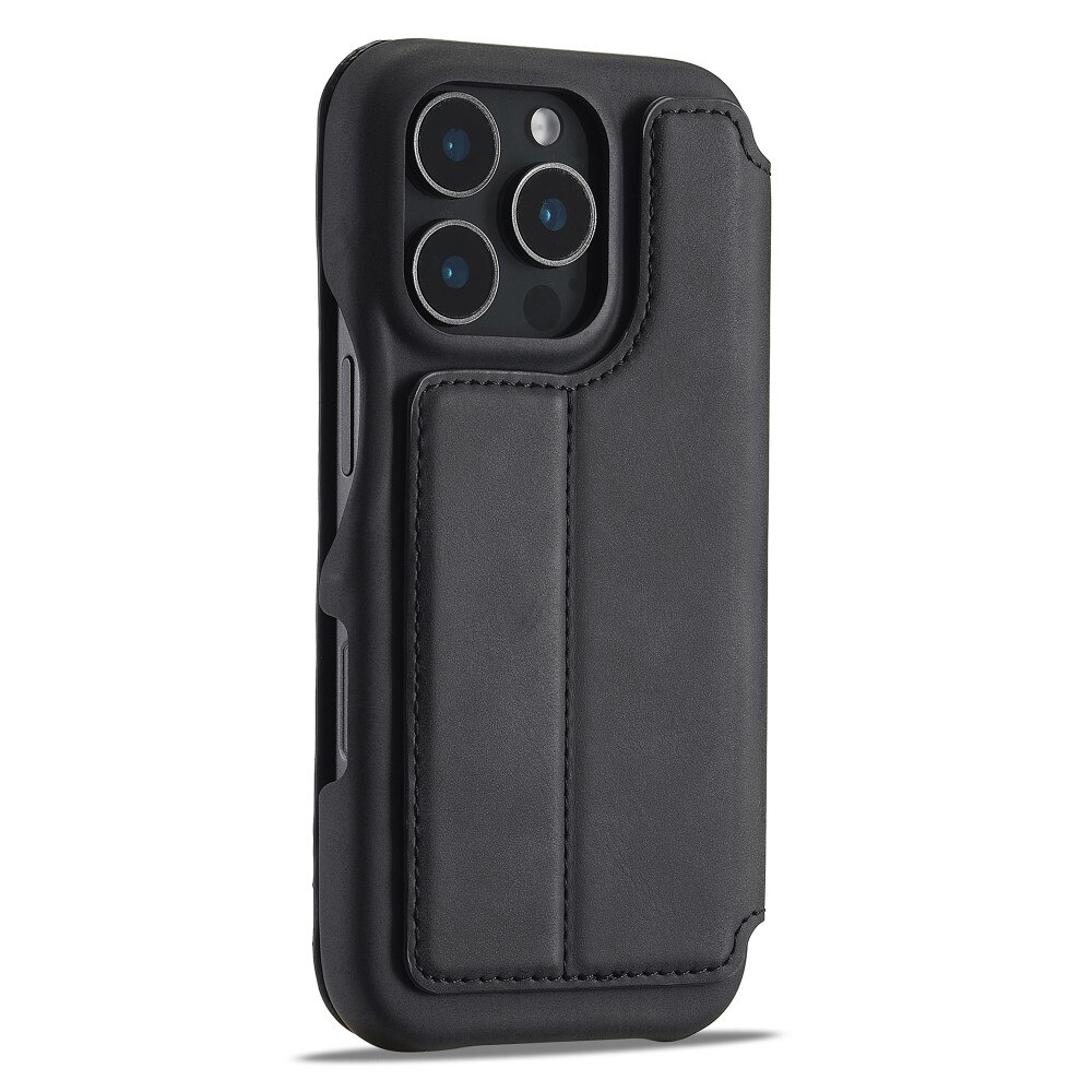 Étui portefeuille mince iPhone 16 Pro, noir
