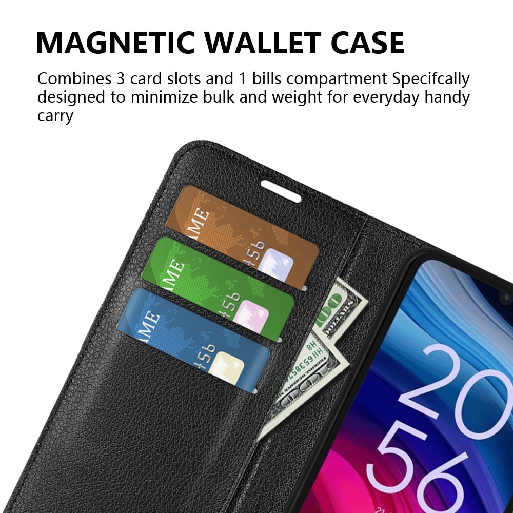 Coque portefeuille  TCL 505, Noir