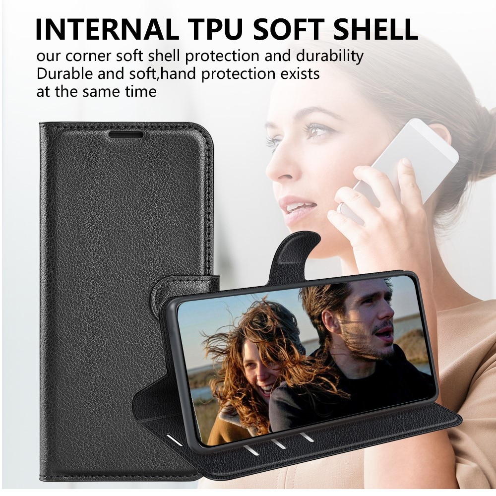 Coque portefeuille  TCL 505, Noir