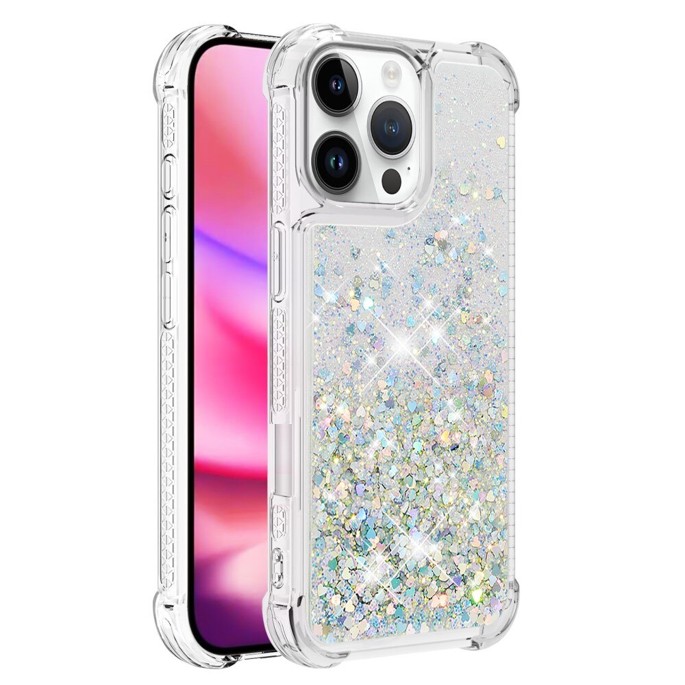 Coque Glitter Powder TPU iPhone 16 Pro, argent