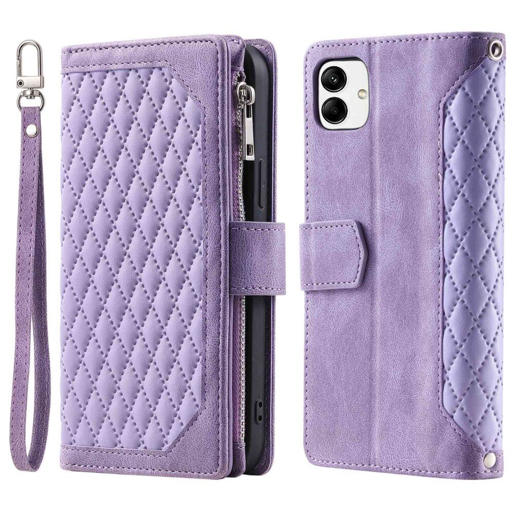 Étui portefeuille matelassée pour Samsung Galaxy A04, violet