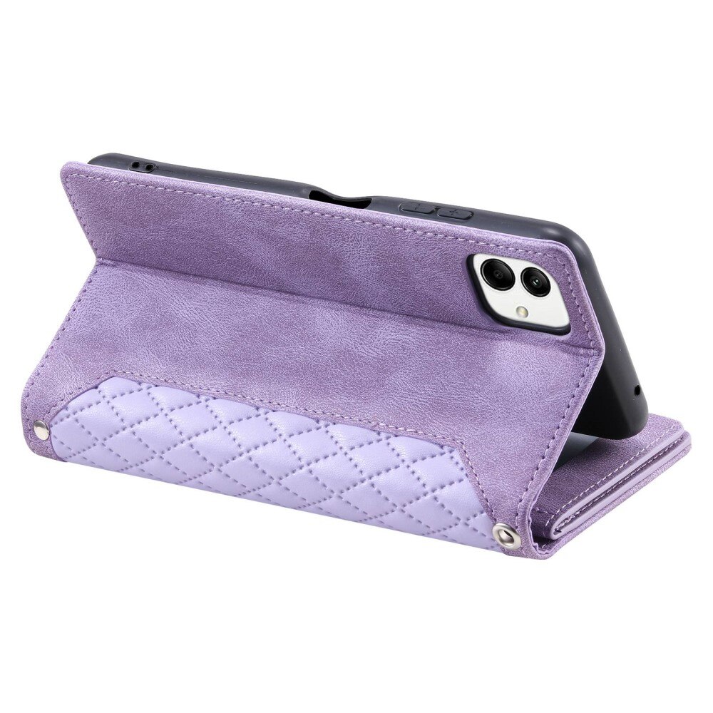 Étui portefeuille matelassée pour Samsung Galaxy A04, violet