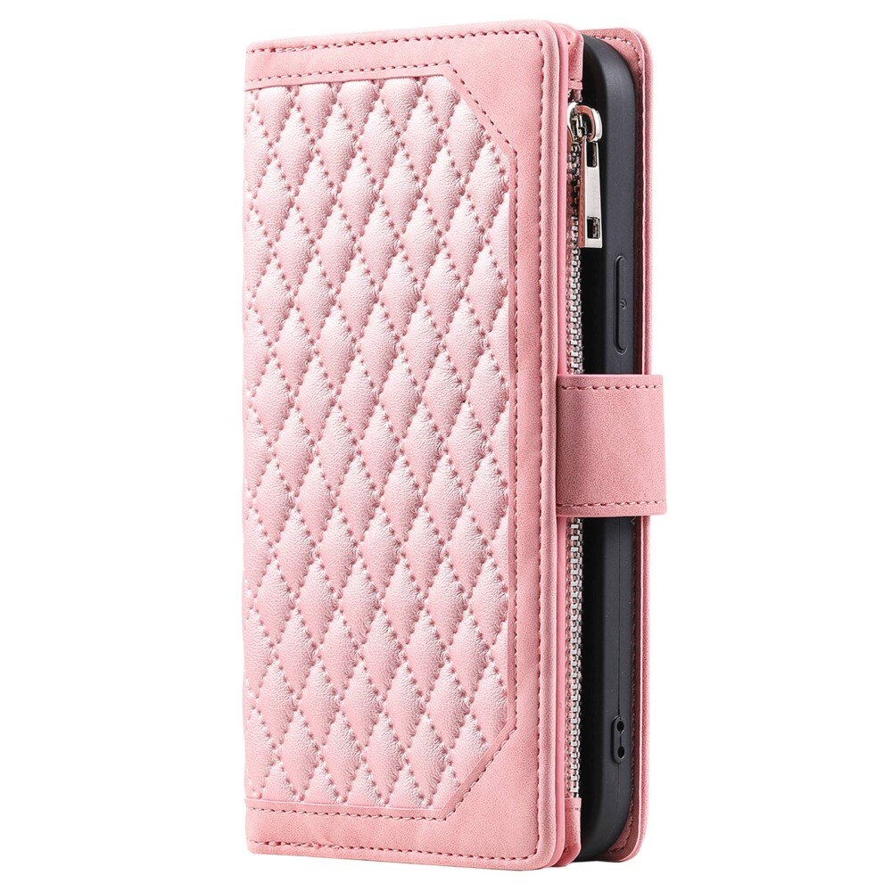 Étui portefeuille matelassée pour Samsung Galaxy A04, Rose