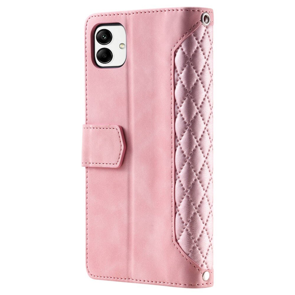 Étui portefeuille matelassée pour Samsung Galaxy A04, Rose