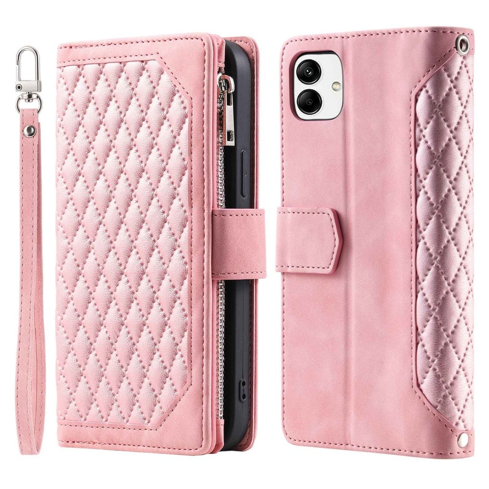 Étui portefeuille matelassée pour Samsung Galaxy A04, Rose