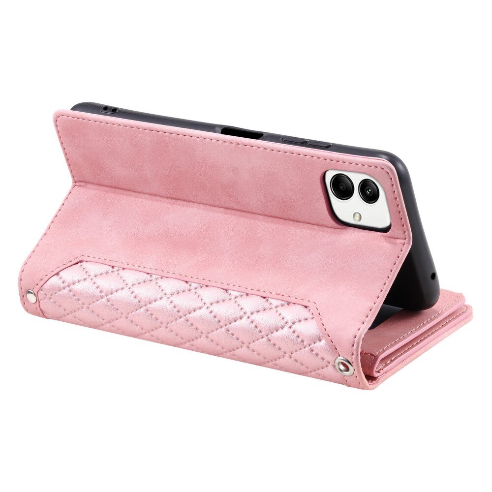 Étui portefeuille matelassée pour Samsung Galaxy A04, Rose