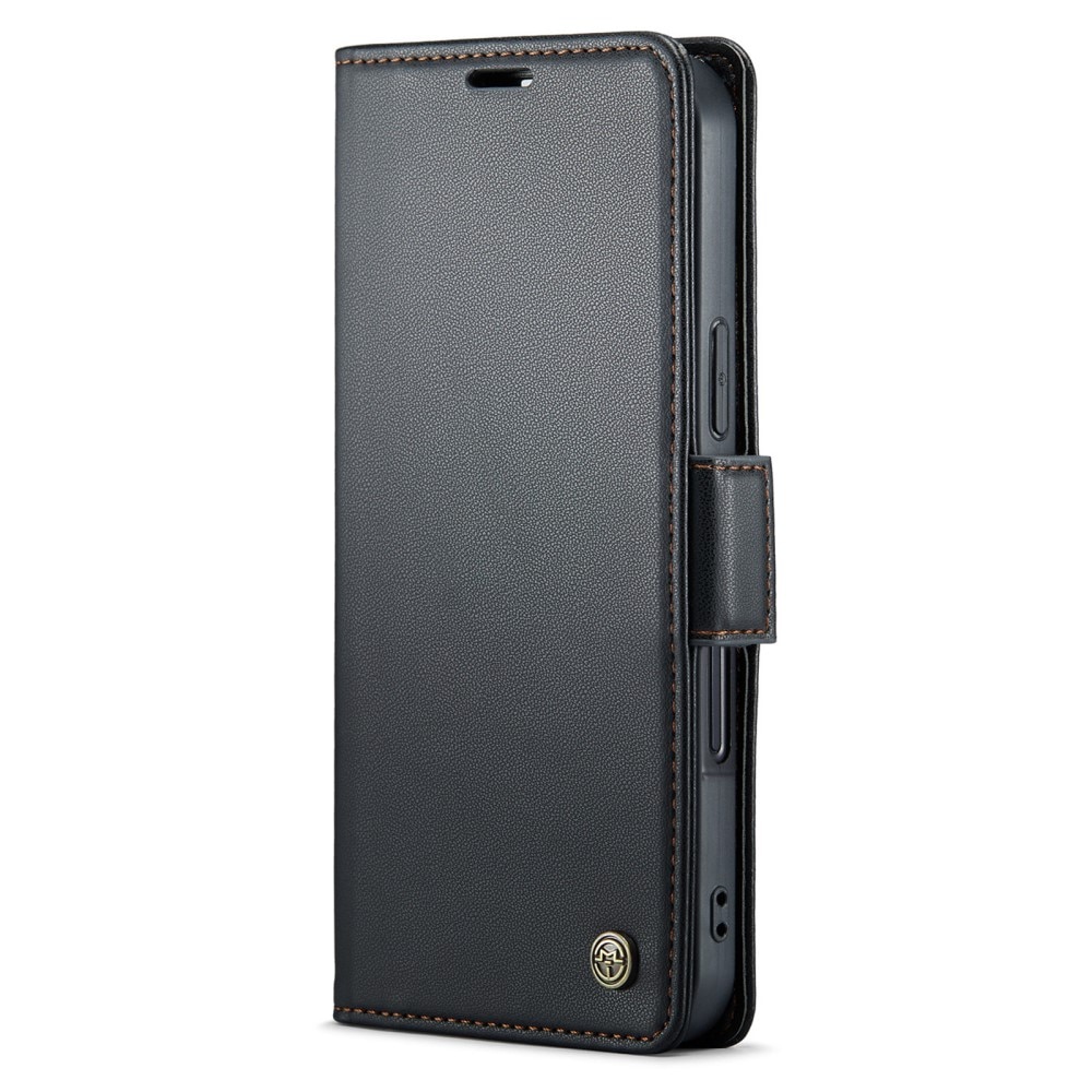 Étui portefeuille mince anti-RFID iPhone 16 Plus, Noir